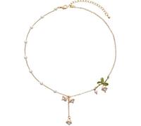 QINC Trendy Smalto Campana Orchidee Perla collane Girocollo per Le Donne Elegante pianta Fiore Collana Gioielli da Sposa