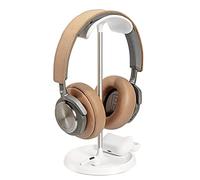 QinCoon Supporto per Cuffie, Porta Cuffie curvo con vassoio portaoggetti, Stand Headset da gioco di base per AirPods Max, Beats, Bose, Sennheiser, Sony e altri (Bianco)
