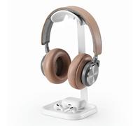 QinCoon Supporto per Cuffie, Porta Cuffie curvo con vassoio portaoggetti, Stand Headset da gioco di base per AirPods Max, Beats, Bose, Sennheiser, Sony e altri (bianco)