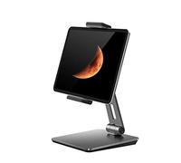 QinCoon Supporto per Tablet, Regolabile Rubusto e Resistente Alluminio Supporto, 360° Girevole Pieghevole Metallo Porta, Adatto per iPad, Samsung Tab, Kindle (4,7-13") (Grigio)
