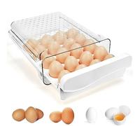 QINERSAW Portauovo da Frigorifero 20 Uova Contenitore per Uova da Frigorifero Portauova Trasparente per Frigorifero Organizzatore per Uova da Frigorifero Portauova con Cassetto, 27×22×8.5cm