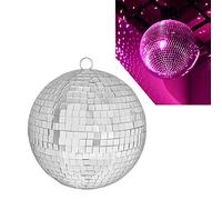 QINERSAW Sfera Specchiata 20 * 20CM Palla a Specchio da Discoteca Sfera Specchi per Creare Effetti di Luce per Anni 60 70 80 Festa a Tema e Discoteca (Argento)