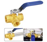 QINERSAW Valvola a Sfera a 3 Vie DN15 1/2 in Ottone Con Maniglia in Acciaio Inossidabile 304 per Tubazioni Sistema Idraulico Deviatore di Flusso