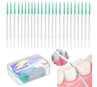 QinfanVi Bastoncini interdentali in silicone 2 in 1, 150 pezzi, stuzzicadenti in plastica morbida a doppio uso, plettri per filo interdentale, spazzole interdentali per la pulizia orale delle