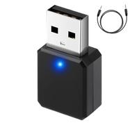 QingCming USB Bluetooth auto chiavetta per musica e chiamate vivavoce 5.1, adattatore wireless con uscita AUX e USB, ricevitore audio plug and play con cavo da 3,5 mm per auto, altoparlanti e PC