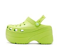 QINGE Sandali estivi con plateau mulo da giardino scarpe da donna zoccoli da esterno altezza crescente pantofole da donna slider spiaggia infradito estate scarpa verde fluorescente, 41