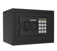 QINGENO LT-208-EBK - Mini cassaforte con tastiera elettronica digitale, cassaforte da parete o armadietto per casa, ufficio, viaggi, uso aziendale