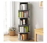 QINGGANG-0224 contenitori per libri Rotating Bookcase Floor Shelves Home Living Room Student Illustrated Book Storage Bedroom Multilevel Bookcase scaffali per libri(Grijs)