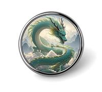 Qinglong - Spilla rotonda per uomo e donna, resistente ed elegante, in metallo leggero, per camicie, giacche, cappelli