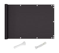 QINGLV Telo Frangi-Vista per Balcone 80x100cm Copri Ringhiera Balcone Esterno Oscurante Anti-UV Frangi-Vista per Balcone Protezione della Privacy con Occhielli Fascette E Corde -Grigio Scuro