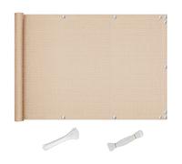 QINGLV Telo Frangi-Vista per Balcone 80x800cm Copri Balcone per Ringhiera Protezione Solare Anti-UV Frangi-Vista Balcone per Protezione Privacy Balcone per Balconi Recinzioni Terrazze -Colore Sabbia