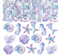 qingmeng 100 decorazioni a forma di sirena, per il compleanno dei bambini, coriandoli, per il mondo sottomarino, decorazione da tavolo, per ragazzi e ragazze