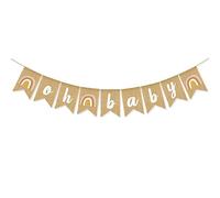 qingmeng Decorazione per baby shower per ragazze e ragazzi - Oh Baby Gand Banner, Gender Reveal Party, Annuncio sessuale, decorazione per torte, accessori neutri