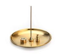 qingmeng Incense Holder - Supporto per bastoncini di incenso, 4 in 1, in ottone, 9 fori, per bastoncini di incenso, per la meditazione