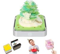 Qingning 3D Art Memo Pad 2026 Calendario, Calendario da Scrivania 3D in Carta Intagliata, Calendario da Tavolo DIY con Albero, Calendario Blocco Note,Regalo per Housewarming Desktop Decorazione(Verde)