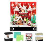 Qingning 3D Art Memo Pad 2026, Calendario da Scrivania 3D Casa di Natale, con Intaglio di Carta, Calendario da Tavolo DIY con Luce, Regalo per Housewarming Desktop Decorazione Natale
