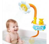 Qingning Giocattoli da Bagno con Soffione Doccia a Girasole per Bambini, 3 Modalità, Giocattoli Elettrico per Vasca da Bagno per Neonati 1-4 Anni, Giocattolo da Doccia, Anatroccolo Doccia Giocattolo