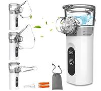 Qingning Nebulizzatore Portatile Ricaricabile per Bambini e Adulti, Inalatore Silenzioso con 2 Maschere e 1 Bocchetta, Macchina Aerosol con Autopulizia, Inalatore Elettrico per Uso Domestico e Viaggio
