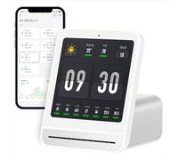 Qingping Monitor di Qualità dell'aria 2, Rilevatore di Qualità dell'Aria Interno, PM2.5, CO2, PM10, Rumore, Temperatura, Umidità, Nuova Funzione Sveglia, Tester di Qualità dell'Aria Intelligente