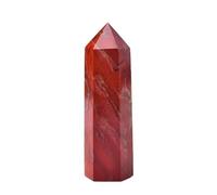 QINGQI Bellissimo 1PC Pietra Naturale Punto di Cristal Diaspro Rosso guarigione obelisco Quarzo Bacchetta Torre Ornamento for la Decorazione Domestica Piramide di Pietra energetica Regalo