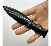 QINGQI Pietra Naturale Coltello di Ossidiana Naturale Protezione di Cristal Pietra scolpita Pugnale Artigianato Minerale Regali for Uomini Talismano Magico Spada Forniture for Streghe(1PCS)
