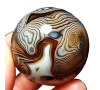 QINGQI Pietra Naturale Regalo con Sfera in Agata fasciata Naturale del Madagascar(35-40mm)