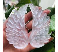 QINGQI Pietra Naturale Regalo di Decorazione Domestica a Forma di Ali d'Angelo di Cristal Campione Minerale di Selenite Bianca Naturale(2pc,8cm)