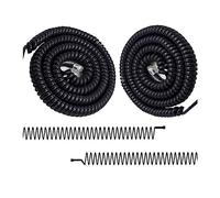Qingriver Neri Cavo Telefonico,Cavo A Spirale,4P4C Lunghezza A Spirale Da 0.45m a 4m Cavo Telefono Fisso Per Telefono Fisso RJ9(4m*2)