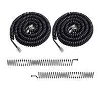 Qingriver Neri Cavo Telefonico,Cavo A Spirale,4P4C Lunghezza A Spirale Da 0.45m a 4m Cavo Telefono Fisso Per Telefono Fisso RJ9 (7m*2)
