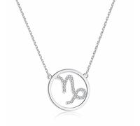 Qings Argento Collana Costellazione Donna Regali - Capricorno Collana Pendente Zodiaco Oroscopo | Gioielli di Astrologia Dello Zodiaco 5A Cubic Zirconia | di Regali di Compleanno Laureato per Ragazze