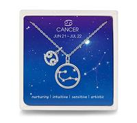 Qings Segno Zodiacale Cancro Collana Argento Oroscopo Ciondolo Costellazione Personalizzato Collane per Le Donne Ragazze