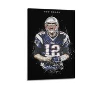 QINGSDEC Poster applicabili a Tom Brady pittura a olio decorativa pittura artistica da appendere per casa, soggiorno, camera da letto, sala da pranzo, parete, 40 x 60 cm, stile cornice