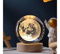 QingxingFa Calming Stellar Spheres La Galassia, Saturno E La Luna, Luce Notturna A Sfera Di Cristallo Del Sistema Solare, Per Camera Da Letto E Soggiorno (6cm,Luce colorata,2)