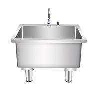 QINGYAN Lavello in Acciaio Inossidabile, Lavello for Scopa da Pavimento Indipendente, Lavello da Esterno con Rubinetto, Secchio for Scopa for Montaggio A Pavimento for Cortili(60x45x50cm)