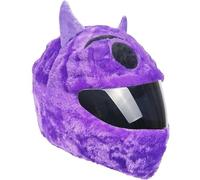 QINGYANG Copri Casco Integrale da Moto con Motivo Peloso e Animale, equipaggiamento da Motociclista Divertente e Unico, Copri Casco in Peluche for Moto, Decorazione for Cappelli (Senza Casco)(Purple)