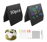 QINGYIWL 30 Pezzi Mini Lavagna Set Piccolo Lavagnette Cancellabili 10 x 7,5 Cmcartellini Prezzi a Forma di V Appunti da Cucina Segnaposto per Segni di Messaggio Buffet Festa di Nozze Panetteria