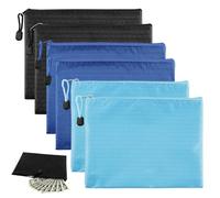 QINGYIWL 6 Pezzi Busta Porta Soldi, 23 x 18 cm Pochette Portadocumenti con Cerniera, A5 Borsa per Banconote, Sacchetto Zip Impermeabile per Contanti, Passaporti e Documenti