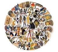 QINGZHUO-50 adesivi per graffiti della cultura egizia, decorazioni per custodie per telefono, bicchieri, bagagli, adesivi in vinile impermeabili