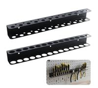 QINGZY 2 Pezzi Porta Cacciaviti da Parete 40cm, Supporto Muro per Attrezzi A+B, Organizer Per Cacciaviti e Pinze con 8 Viti e Tubi di Espansione, per Garage, Officine, Banchi da Lavoro, Nero