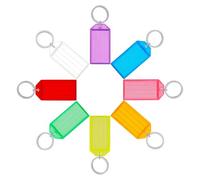 QINGZY 20 Pezzi Portachiavi Etichetta, Targhette Portachiavi Plastica, Etichetta per Chiavi Scrivibile, Porta Chiavi con 8 Colori per Chiavi, Animali Domestici, Bagagli