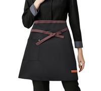 QINGZY Grembiule Vita Corta, Grembiule Corto con Tasca, Grembiule da Cucina a Metà Vita, Grembiule da Cameriere a Mezza Vita, Grembiule da Servizio, Grembiule da Lavoro Corto per Donne Uomini (Nero)