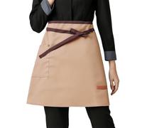 QINGZY Grembiule Vita Corta, Grembiule Corto con Tasca, Grembiule da Cucina a Metà Vita, Grembiule da Cameriere a Mezza Vita, Grembiule da Servizio, Grembiule da Lavoro Corto per Donne Uomini (Cachi)