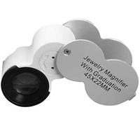 Qinhaixi 45x Langine di ingrandimento con 3 lampade a LED Ruota l'illuminazione Pieghevole con Misura di Scala per la Lettura dell'ingrandimento per Riparazione dei Mestieri