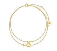 Qinhaixi Bracciale a cuore d'oro da 9 ct, bracciale alla caviglia a strati di footprint a strati per cani a strati per cani per grandi/x grandi, per donne femmini