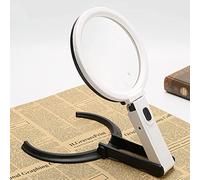 Qinhaixi HD Folding Desktop Mansificazione Glass 10x con LED LED LEGGIO 5X Porta Utilizzabile Specchio d'Ingrandimento per l'annicidio per la Riparazione del Telefono per scrivania per scrivania