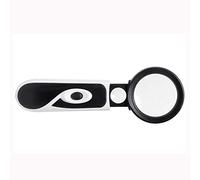 Qinhaixi Ingrandimento con luci a LED - Vetro d'Ingrandimento con diottrie in magnificazione 5X - Ideale per la Lettura della Riparazione degli Orologi per Gioielli - Manico ergonomico per