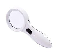 Qinhaixi Ingrandimento in Vetro Lettura Portatile 6 LED con Leggero ingrandimento del Vetro Studentesco di Lettura Bianca con contraffazione Leggera