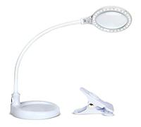 Qinhaixi Ingrandimento ingrandimento con Supporto Base Robusta a LED LED Luminosa e Supporto per Attrezzatura Ottica di Morsetto Flessibile per la Lettura degli ingrandieri di Saldatura