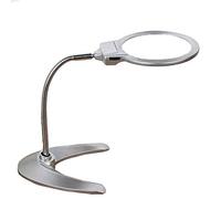Qinhaixi Legri per ingrandanti Luce Tavolo Il Tubo Metallico può Essere Piegato a 360 Gradi per Regolare la Manutenzione del Desktop Manutenzione di Vetro Argento 2x/5x