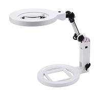 Qinhaixi Mani di Vetro Free con Leggero Vecchio Lettura da Tavolo da Tavolo Circuito di Orologio per Orologio Riparazione Elettronica ingrandire 2X 5X HD Mirror Pieghevole Desktop Pieghevole